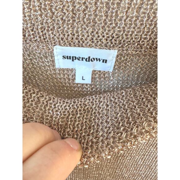 SUPERDOWN NWOT Keva Wrap Maxi Skirt SZ Large Bathing Suit Cover-up Revolve Gold - Picture 3 of 10